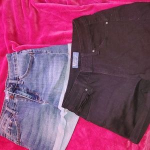 Butt I Love You Deniem Shorts Womens Size Small Black & Blue